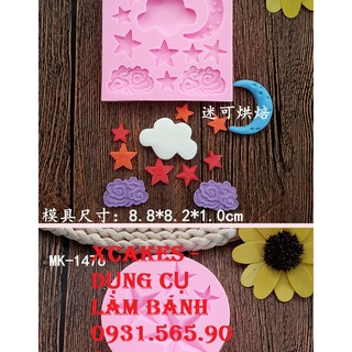 Khuôn Silicone Đám Mây Mặt Trăng Ngôi Sao