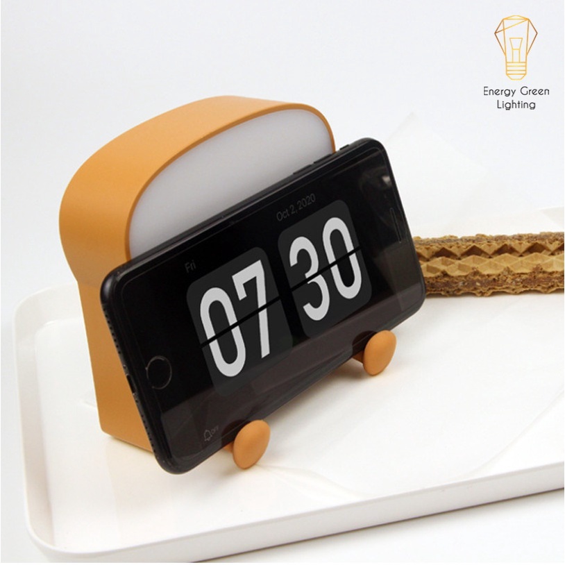 Đèn Ngủ Cạnh Giường Energy Green Lighting Hình Bánh Mì Hoạt Hình Dễ Thương - Có giá Đỡ Điện Thoại - 3 Mẫu