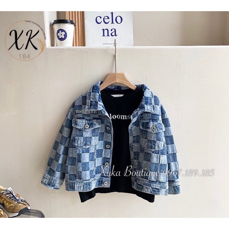 Áo Khoác Jeans Trẻ Em - Xuka Boutique - Áo Khoác Bò Bé Trai Cao Cấp Sành Điệu
