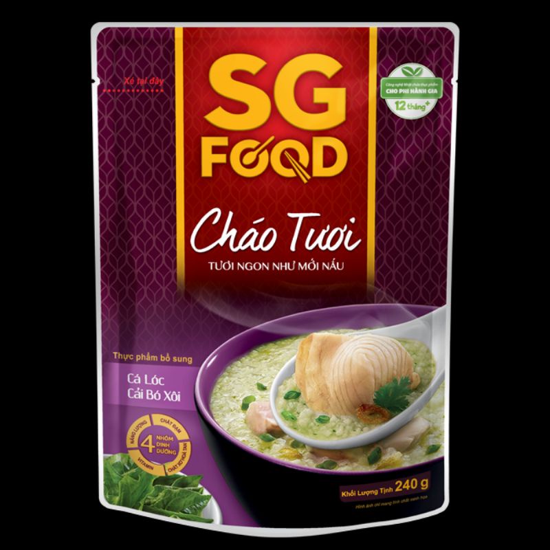 Cháo tươi cá lóc cải bó xôi 240gr
