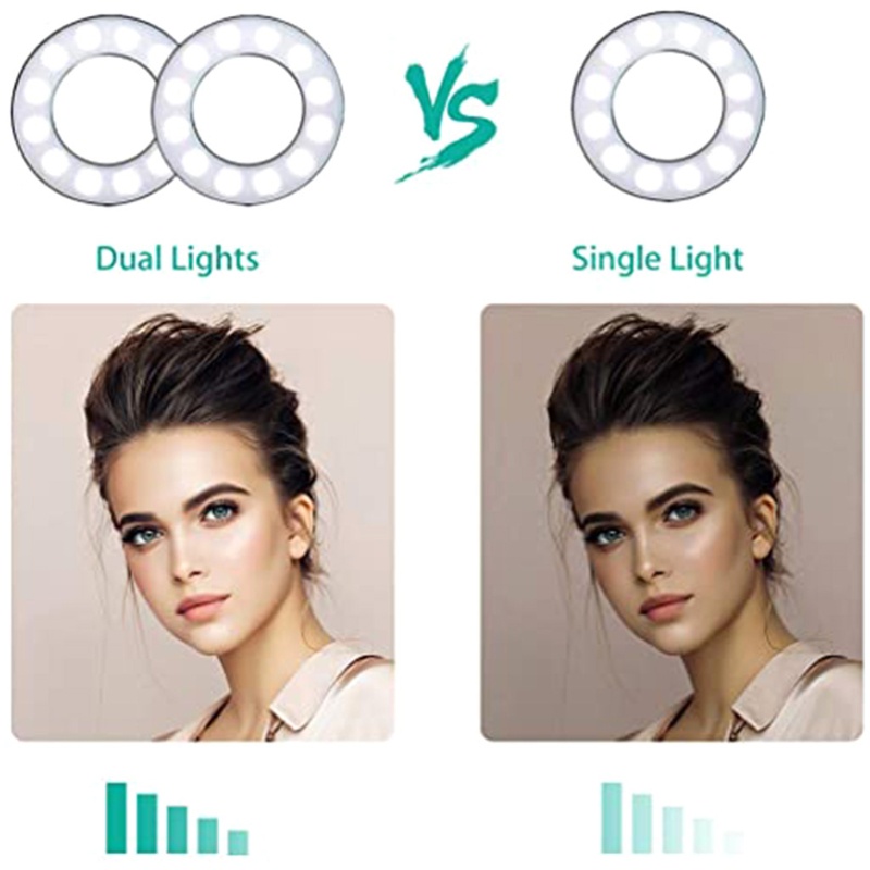 Vòng Đèn LED zzz 3.5 &quot;3 Chế Độ Sáng Kèm Giá Đỡ Ba Chân + 3 Giá Đỡ Điện Thoại + 3 Chế Độ Chiếu Sáng Trang Điểm