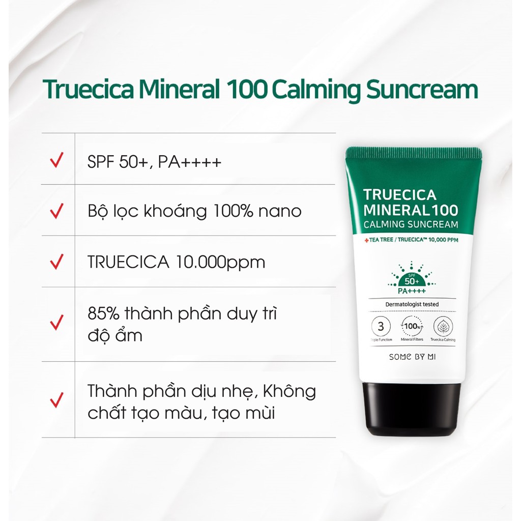 Kem Chống Nắng Some By Mi Truecica Mineral 100 Calming Suncream 50ml