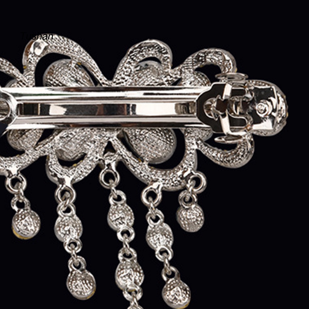 Kẹp Tóc Hợp Kim Họa Tiết Hình Học Đính Đá Thời Trang Cho Nữ