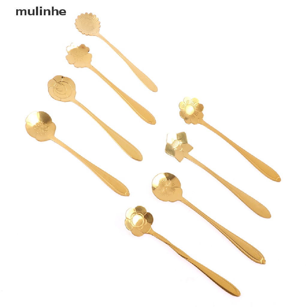 Muỗng Cà Phê Bằng Thép Không Gỉ Hình Hoa Cổ Điển