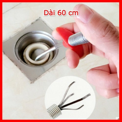 Dây thông cống lò xo gắp rác 4 móc giúp thoát nước tránh tắc nghẽn cống tiện dụng bằng inox dễ dàng sử dụng