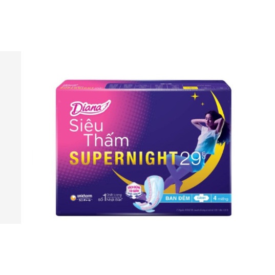BĂNG VỆ SINH DIANA SIÊU THẤM SUPERNIGHT 29CM