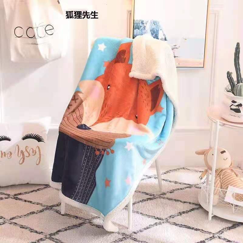 Chăn lông cừu 2 lớp loại dày cho bé