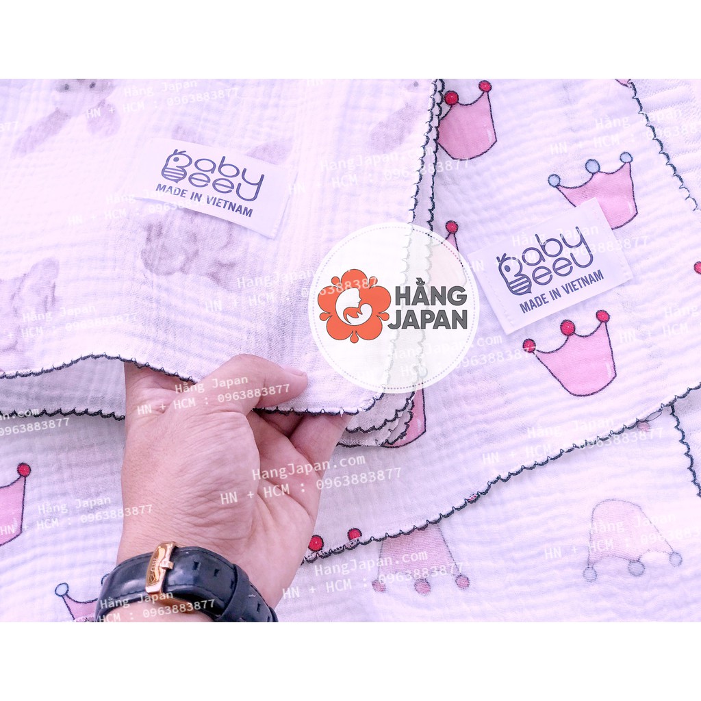 Khăn tắm đa năng BABYBEE 90x100cm muslim cotton organic siêu thấm, kháng khuẩn an toàn cho bé