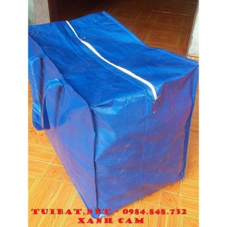 Túi bạt xanh dày, đáy lớn 50x60x40 đựng quần áo chăn màn