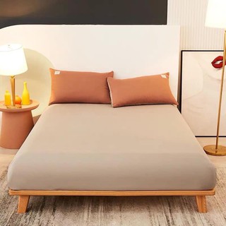 Bộ chăn ga Cotton Tici - Cam phối be