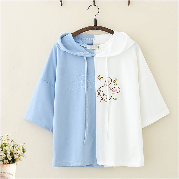 Áo Hoodie Tay Ngắn Vải Cotton Thời Trang Trẻ Trung Cho Nữ