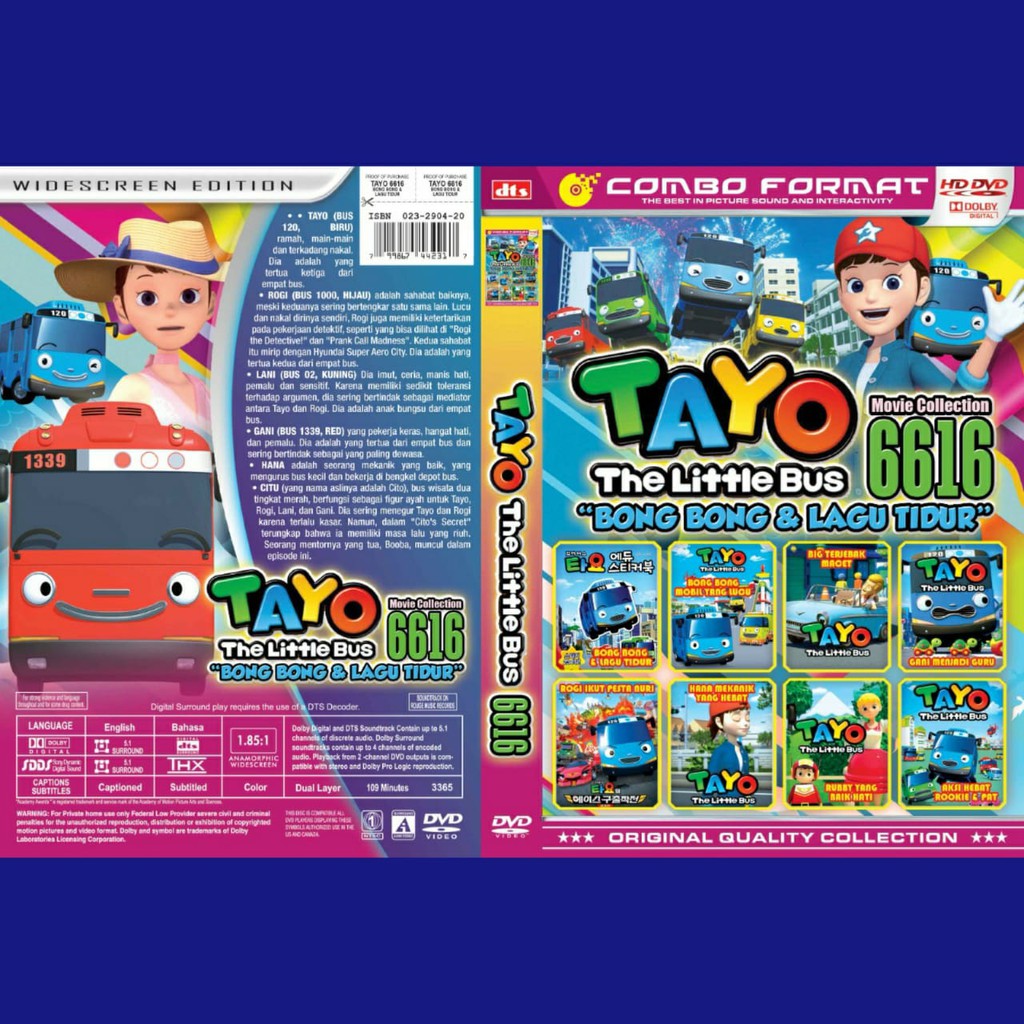 Đĩa Dvd Tuyển Tập Những Bài Hát Của Tayo The Little Bus 8 Trong 1