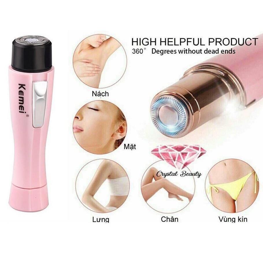 [❤️CHÍNH HÃNG+BẢO HÀNH ❤️] Máy Cạo Lông Nách Kemei Full Pin + Full Box Cạo Sạch Bay Lông