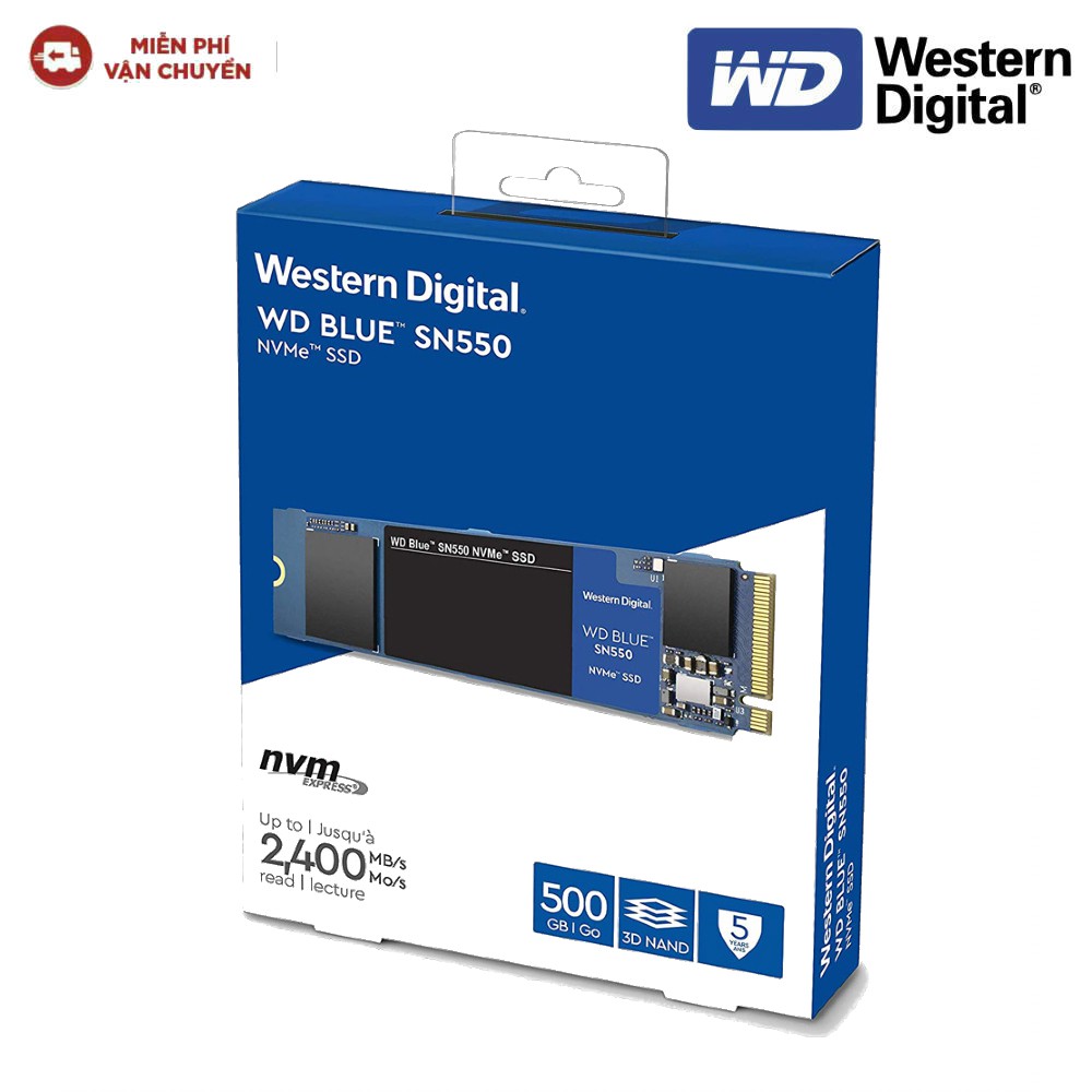 Ổ cứng SSD Western Digital Blue SN550 PCIe Gen3 x4 NVMe M.2 500GB WDS500G2B0C