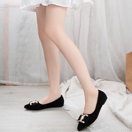 Giày búp bê MURIOKI đế bệt mềm mũi nhọn thời trang cho nữ