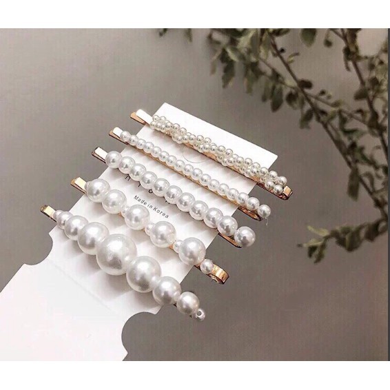 Set 5 Kẹp Tóc đính hạt giả ngọc nhỏ xinh