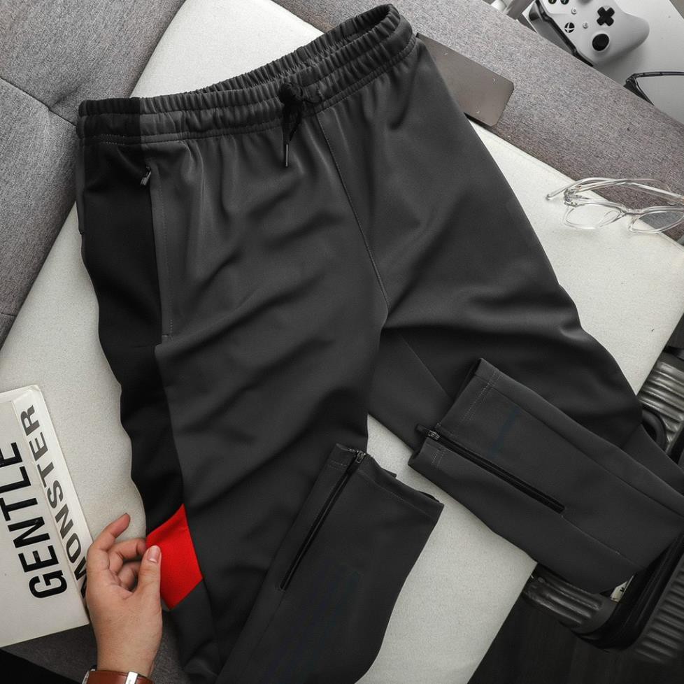 Quần Thể Thao Nam [JOGGER] Vạch Xéo Khóa Zip Chân Cực Chất [ĐỒ TẬP GYM NAM]