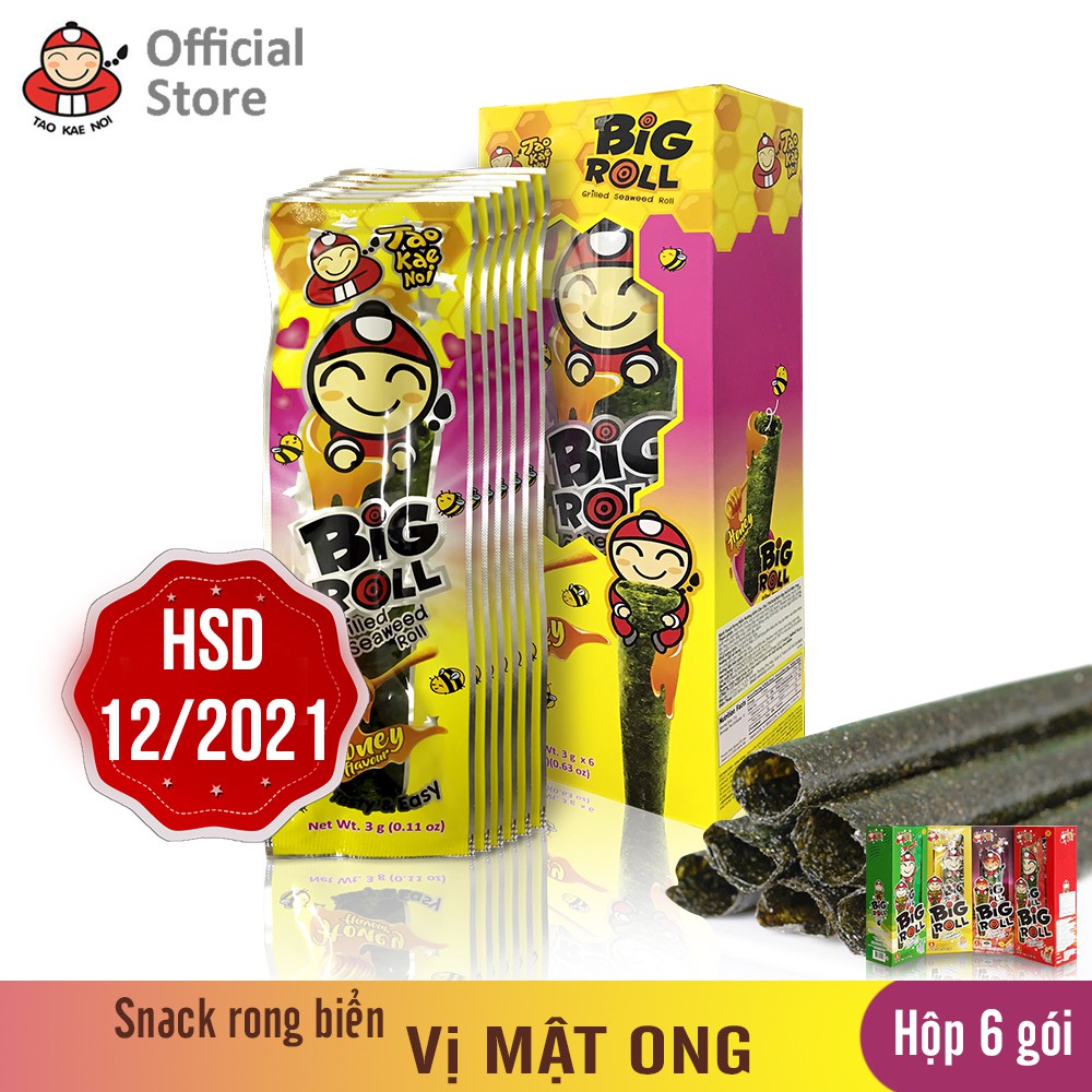 Snack Rong Biển Big Roll Taokaenoi - Hộp 6 gói