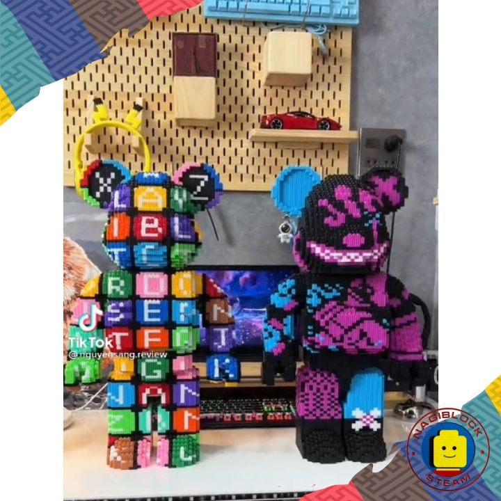 Mô hình lắp ráp gấu Bearbrick Xizai cỡ lớn làm quà tặng, trang trí decor