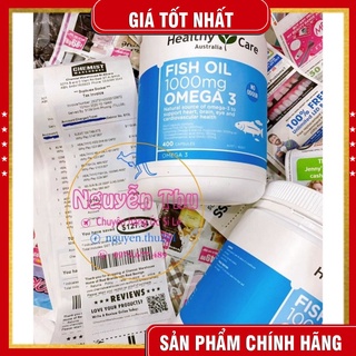 Dầu Cá Tự Nhiên Fish Oil Healthy Care Omega 3 1000mg, 400 viên [HÀNG ÚC]