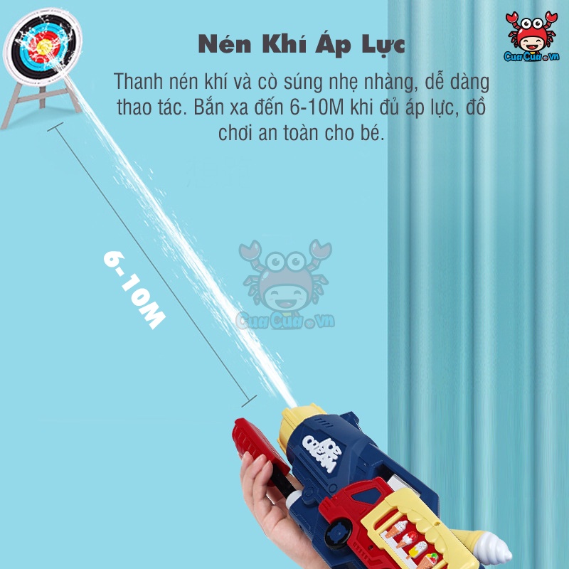 Súng nước xe kem màu hồng cho bé gái, màu xanh cho bé trai - Súng bắn nước đồ chơi trẻ em cỡ lớn 48cm