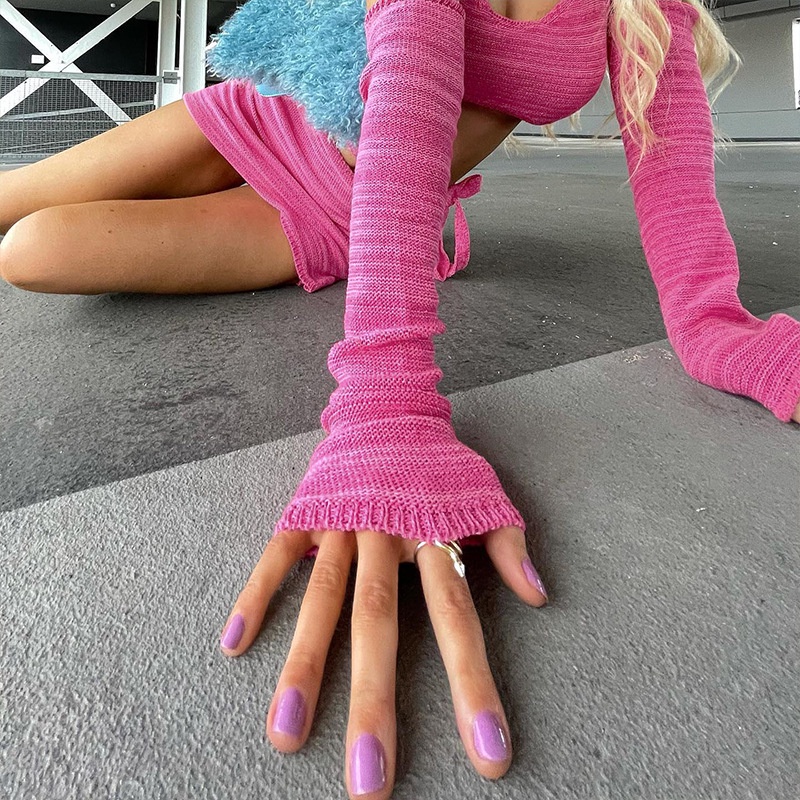 Set Áo Tank Top Dệt Kim + Chân Váy Midi Thiết Kế Hợp Thời Trang