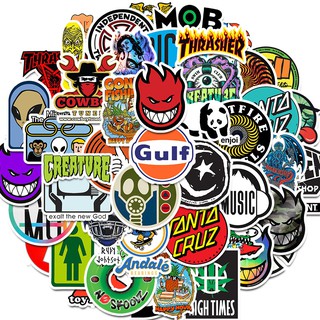 Bộ 50 miếng dán trang trí ván trượt Laptop hành lý thời trang phong cách đường phố