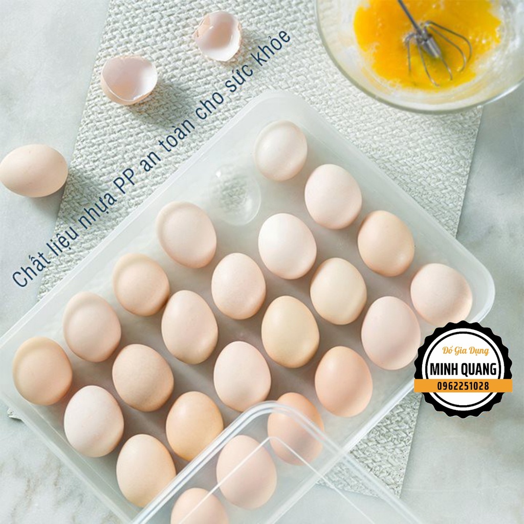 Hộp Đựng Trứng 24 Quả Có Nắp Đậy Nhựa Việt Nhật, Khay Bảo Quản Trứng Để Tủ Lạnh Tiện Ích