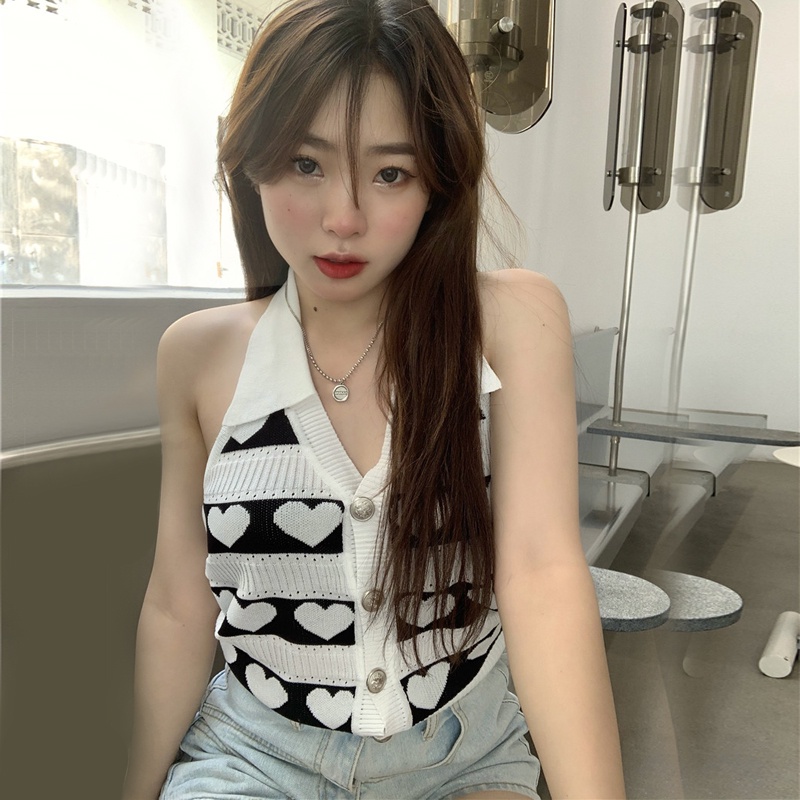 【ZHELIHANGFEI】Áo Dây Dệt Kim Cổ POLO Thời Trang Quyến Rũ