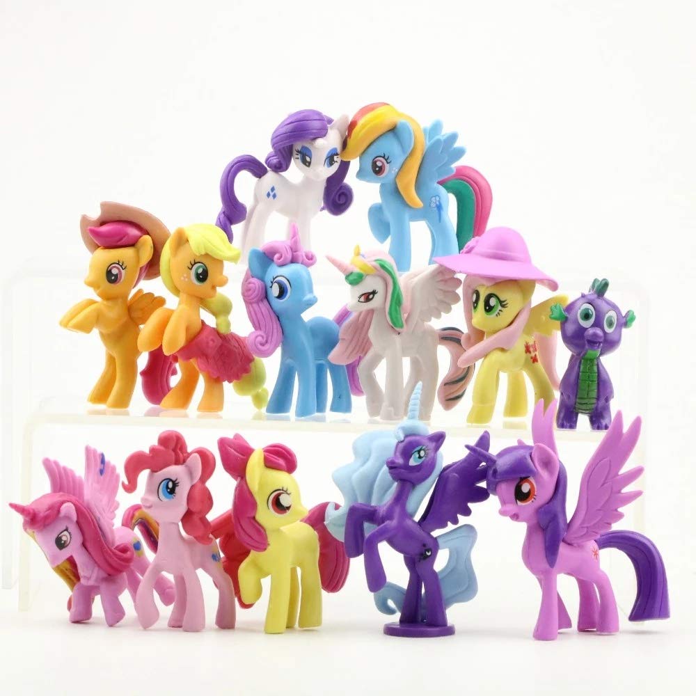 [Thiên thần cho bé] Set 12 ngựa Pony loại lớn 7cm