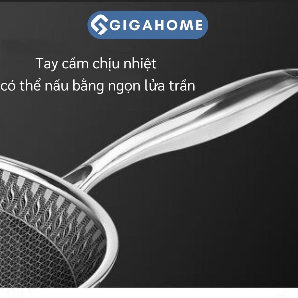 Chảo Chống Dính Vân Tổ Ong Sâu Lòng 32Cm Inox 304 GIGAHOME 10459