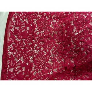Vải ren cotton màu đỏ