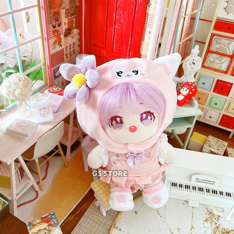 Búp Bê Cáo Ác Quỷ Màu Hồng 20cm Mặc Trang Phục Cho Búp Bê