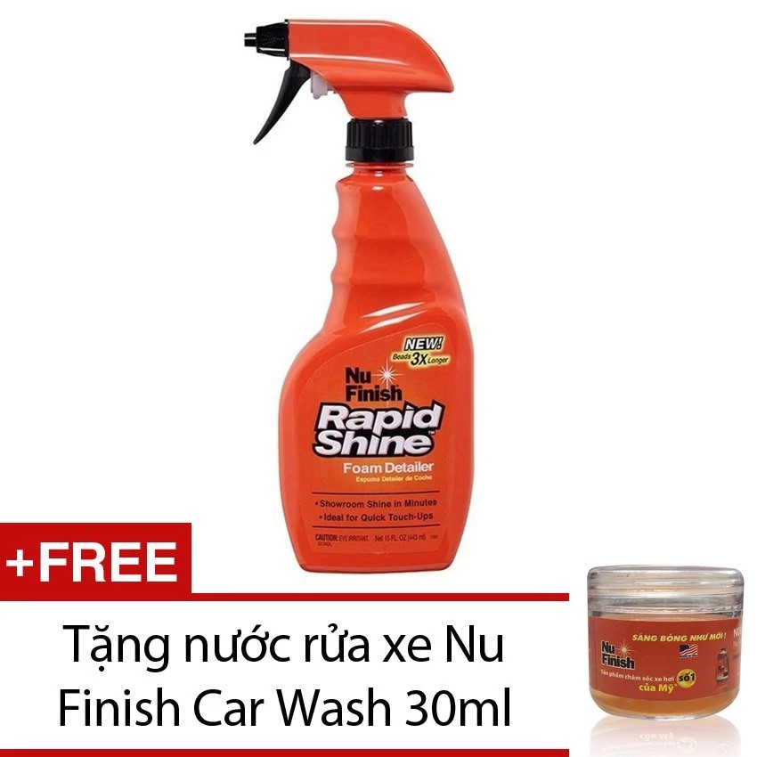 Dung dịch xịt bóng nhanh xe hơi Nu Finish Rapid Shine 443ml
