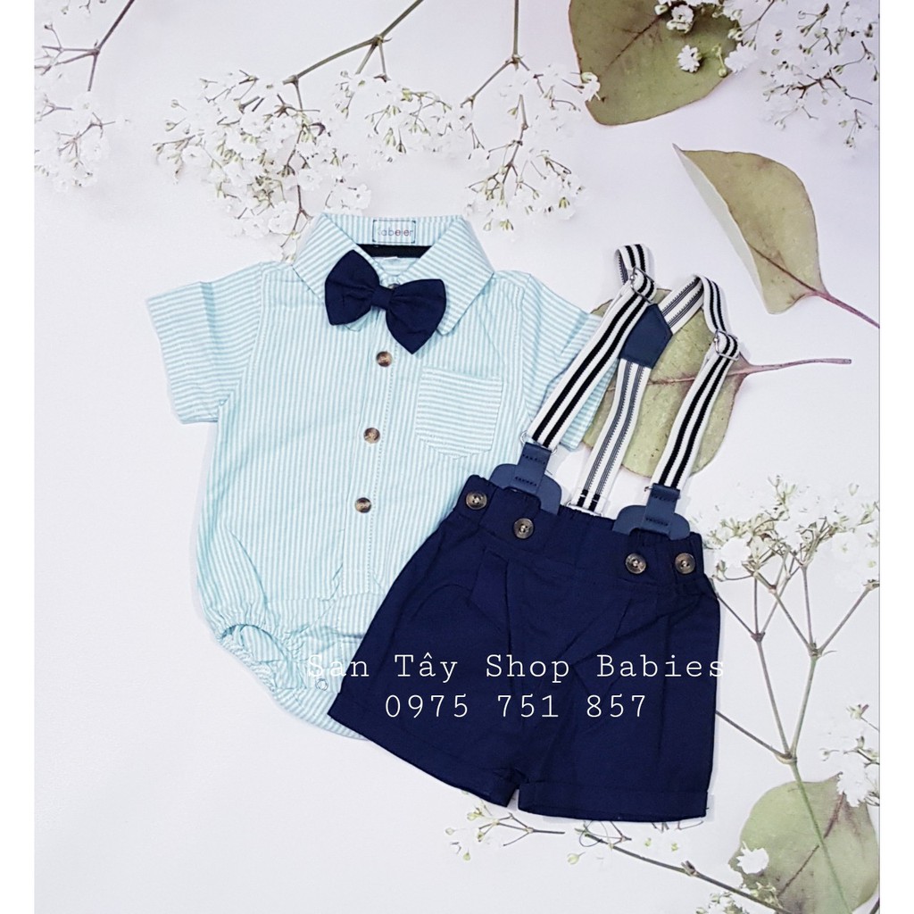 Set yếm áo trắng cho bé trai