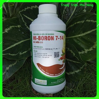 Phân Bón Lá Hữu Cơ Cao Cấp Hi-Boron 7-14 - Bo Hữu Cơ - Chai 500ml