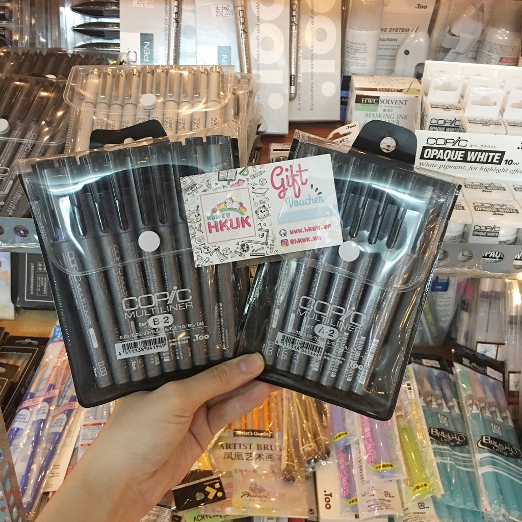 Set bút line Copic Multiliner vỏ nhôm và vỏ nhựa tốt nhất thế giới (Made in Japan)