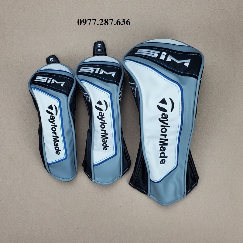 Cover gậy golf bọc đầu gậy driver recuse sắt bảo vệ gậy da PU cao cấp Taylormade 4 chiếc BD008