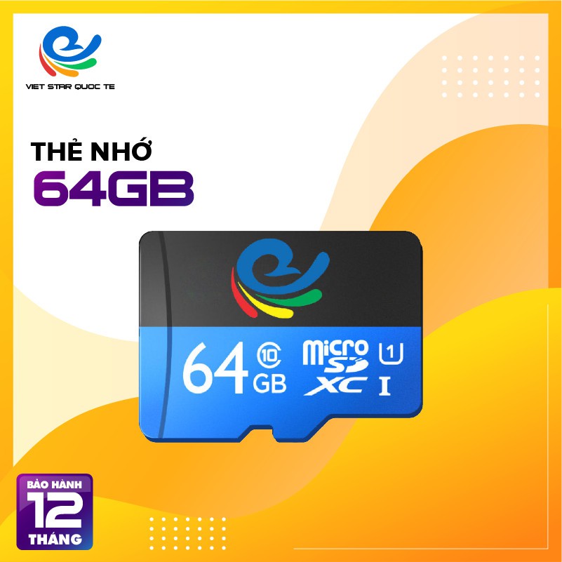 Thẻ Nhớ 64G - Chuyên Dùng Cho Camera Wifi - Thẻ MicroSD Dung Lượng Đủ