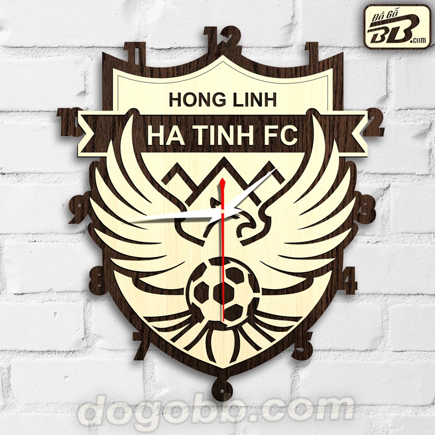 Đồng Hồ Logo Bóng Đá Hồng Lĩnh Hà Tĩnh Treo Tường V-League V.League VLeague Gỗ Bền Rẻ Đẹp - Đồ Gỗ BB