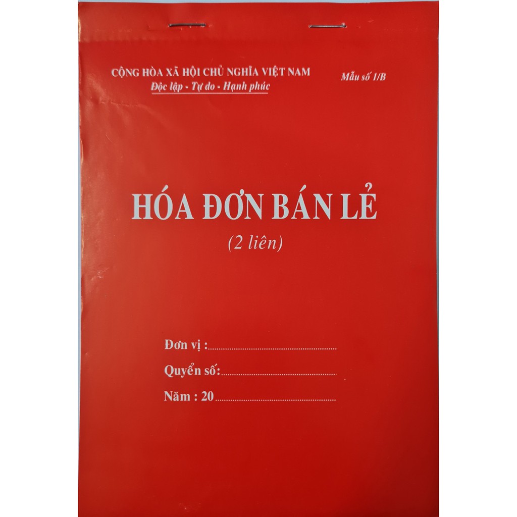 Hóa đơn bán lẻ 2 liên A5 - 100 trang