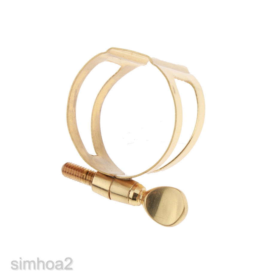 [SIMHOA2] Alto Gold Saxophone Clamp Ligature Clip Saxophone Reed Clip for Sax Practice
