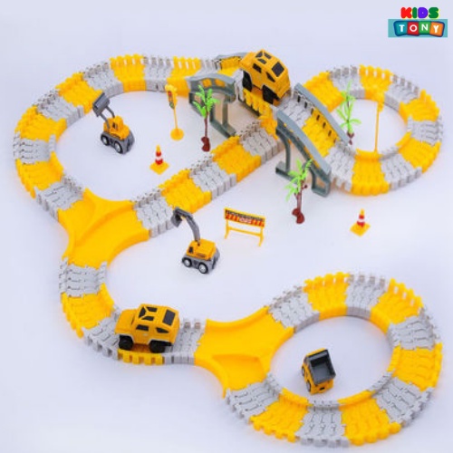 Bộ lắp ráp đường đua ô tô sáng tạo,đường ray ô tô xe lửa cáo cấp quà tặng cho các bé