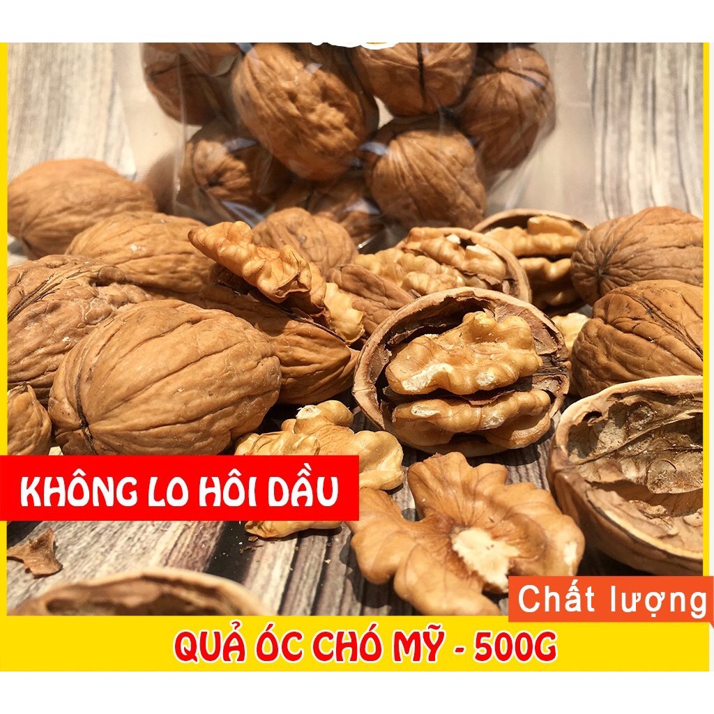 Nhân Quả Óc Chó Vàng/Đỏ nhập khẩu Mỹ-  Walnuts 500gr ( Nhân, đã bóc vỏ)