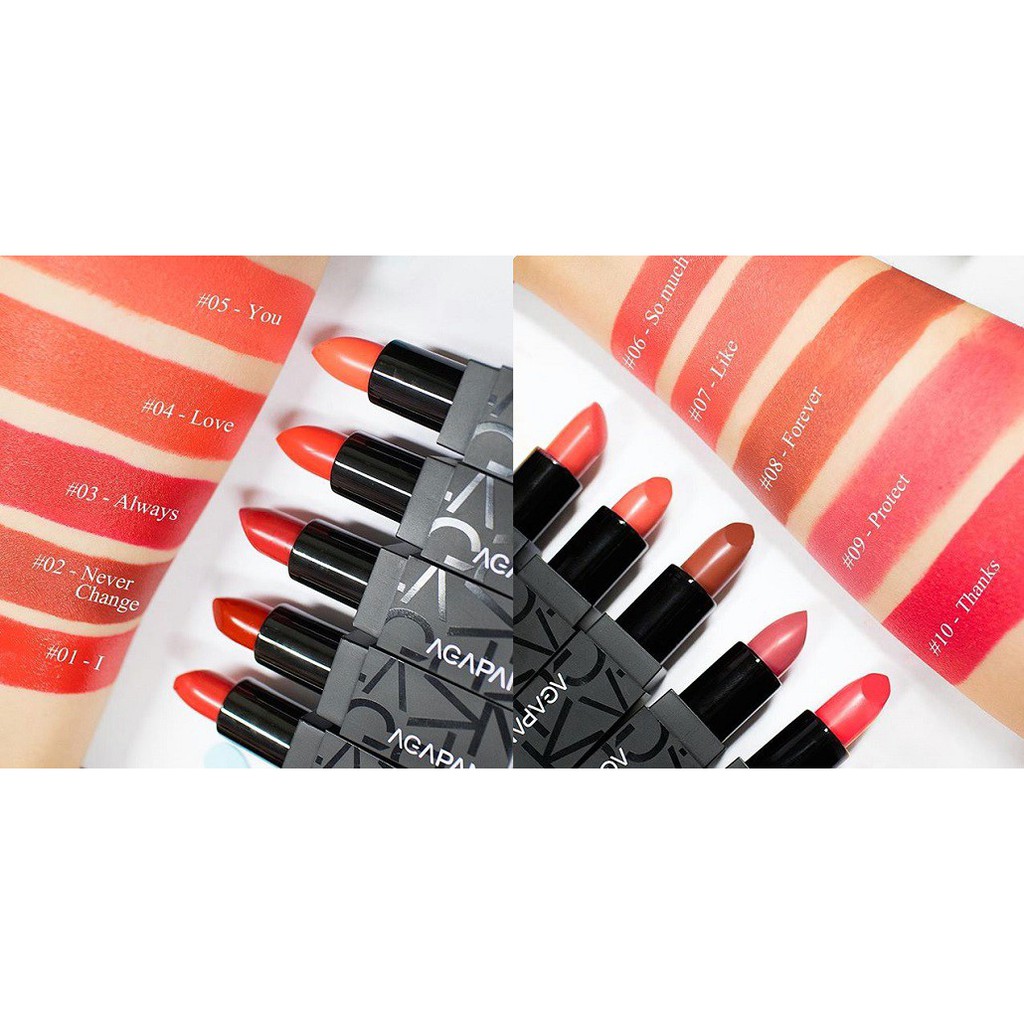 SON LÌ AGAPAN PIT A PAT MATTE LIPSTICK VỎ TRẮNG