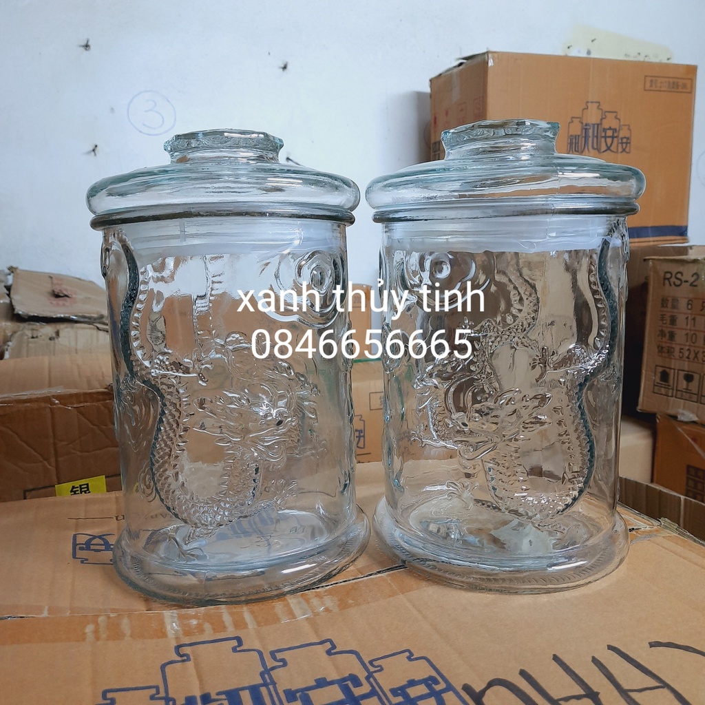 Bình thủy tinh trụ rồng dung tích 6 lít