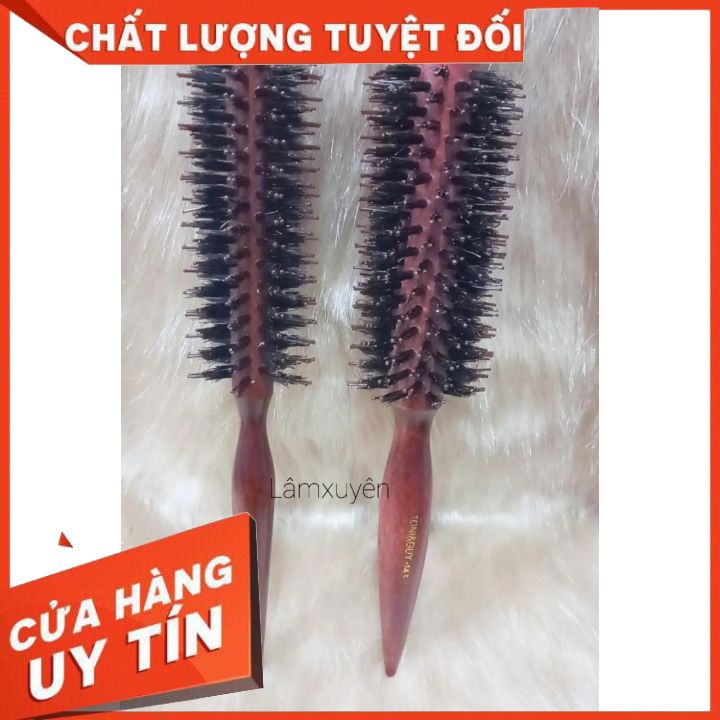 LƯỢC TRÒN SẤY TÓC TẠO KIỂU CÁN GỖ cao cấp bắt tạo lọn phồng tóc