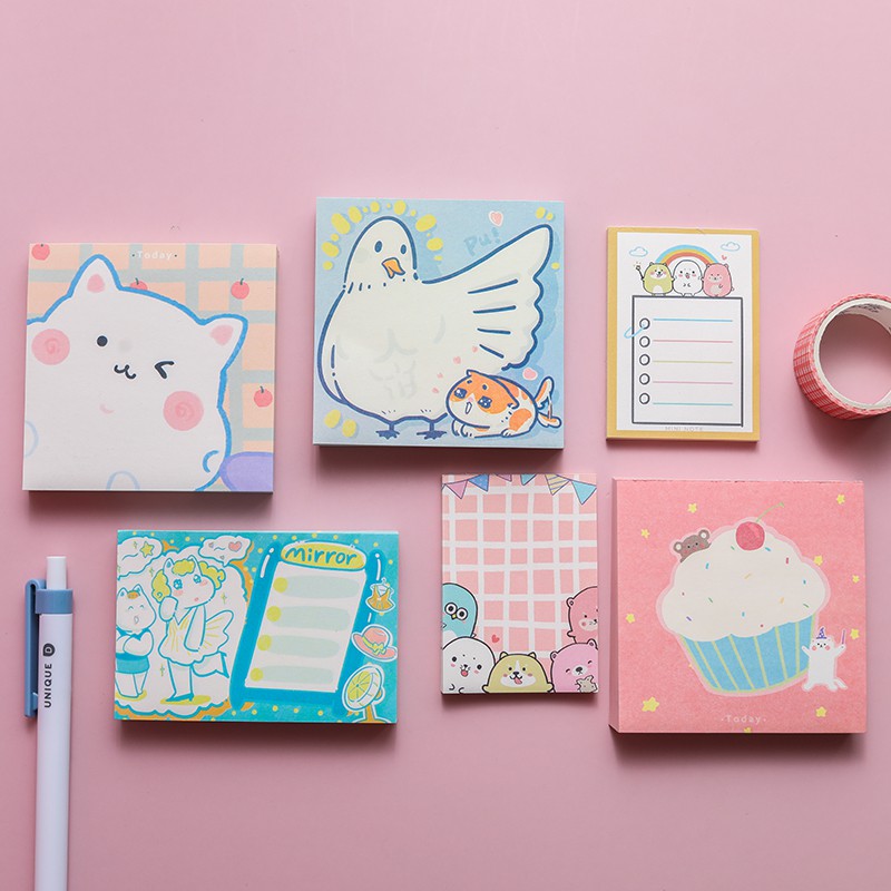 Giấy Ghi Chú Họa Tiết Hoạt Hình Phong Cách Hàn Quốc