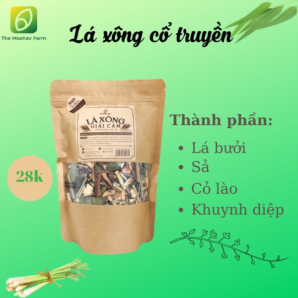 Lá xông giải cảm The Moshav Farm, gói xông thảo dược, lá xông giải cảm, Dulahi Official Store