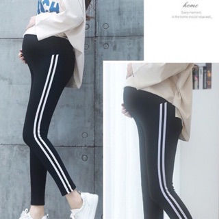 Quần legging bầu kẻ sọc